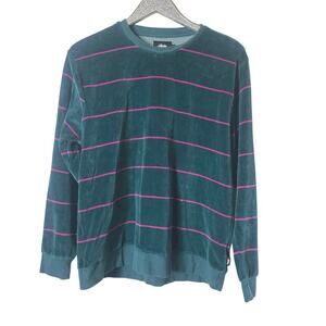 Stussy Velour Striped Crewneck Sweatshirt Men’s